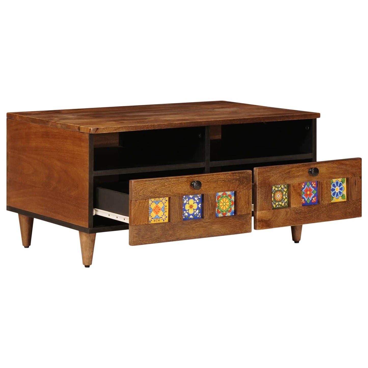 Mobile TV Noce 70 x 33 x 46 cm Legno di mango massello