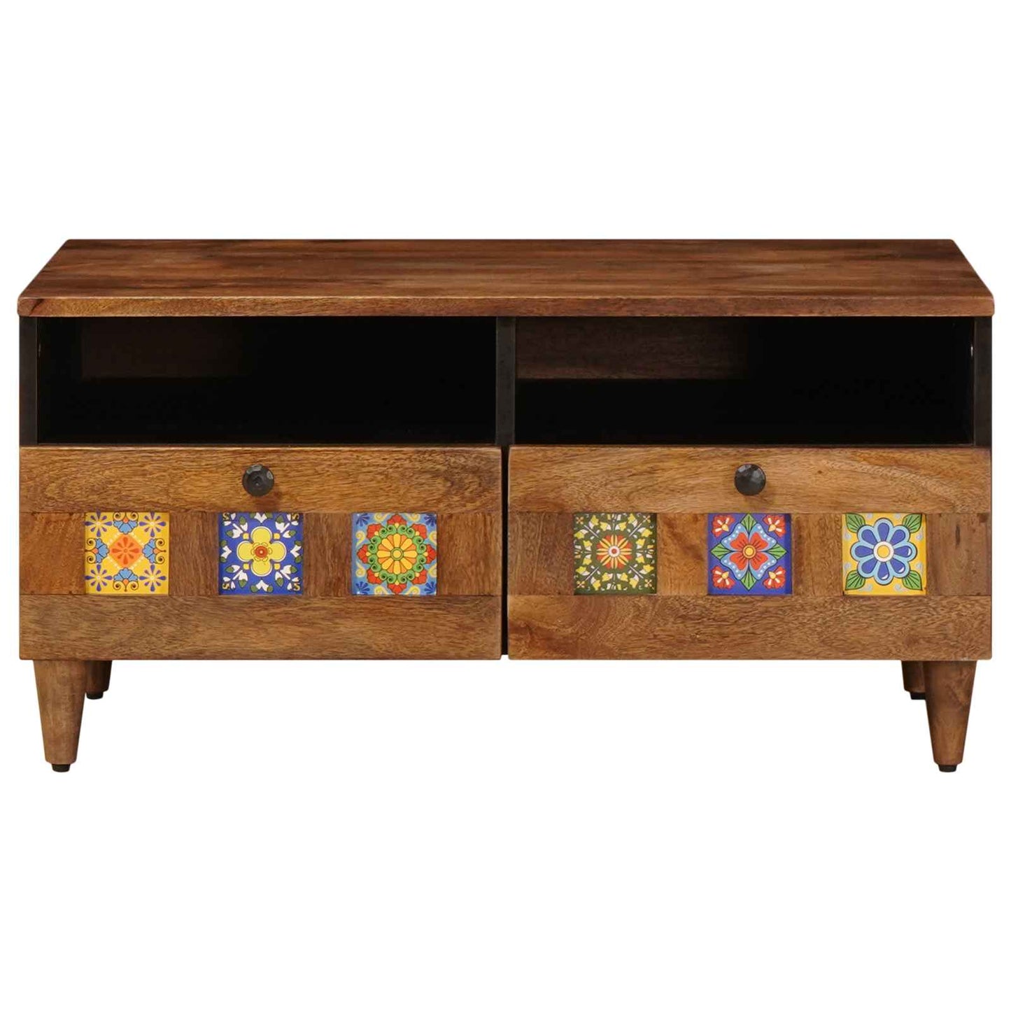 Mobile TV Noce 70 x 33 x 46 cm Legno di mango massello