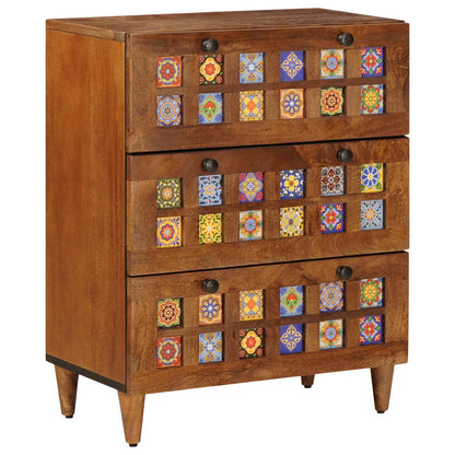 Credenza Noce 60 x 33 x 75 cm Legno di mango massello