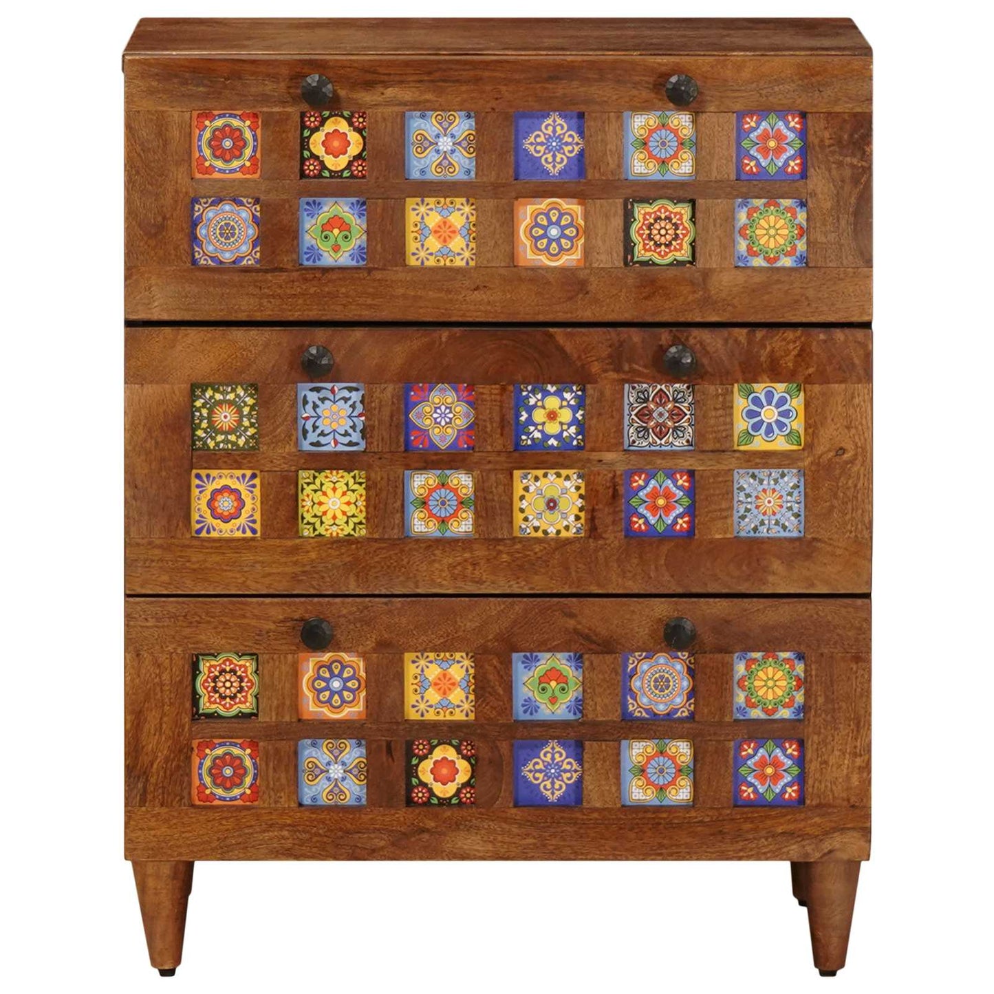 Credenza Noce 60 x 33 x 75 cm Legno di mango massello