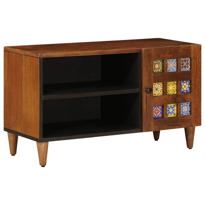 Mobile TV Noce 80 x 33 x 46 cm Legno di mango massello