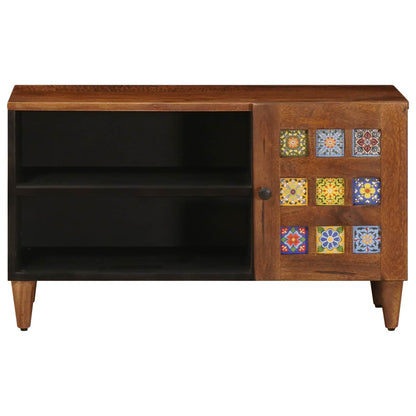 Mobile TV Noce 80 x 33 x 46 cm Legno di mango massello