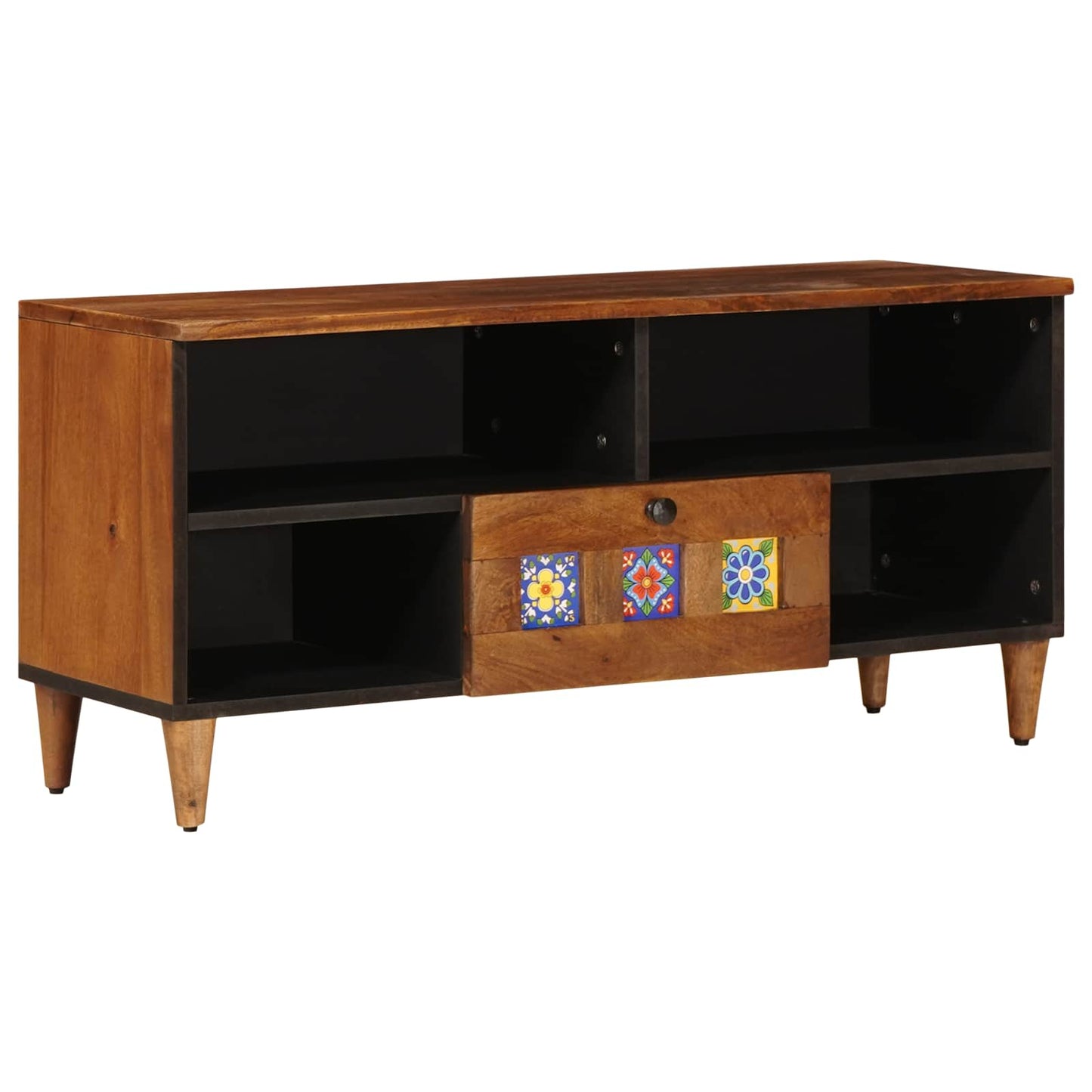 Mobile TV Noce 100 x 33 x 46 cm Legno di mango massello