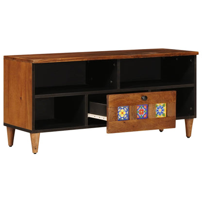 Mobile TV Noce 100 x 33 x 46 cm Legno di mango massello