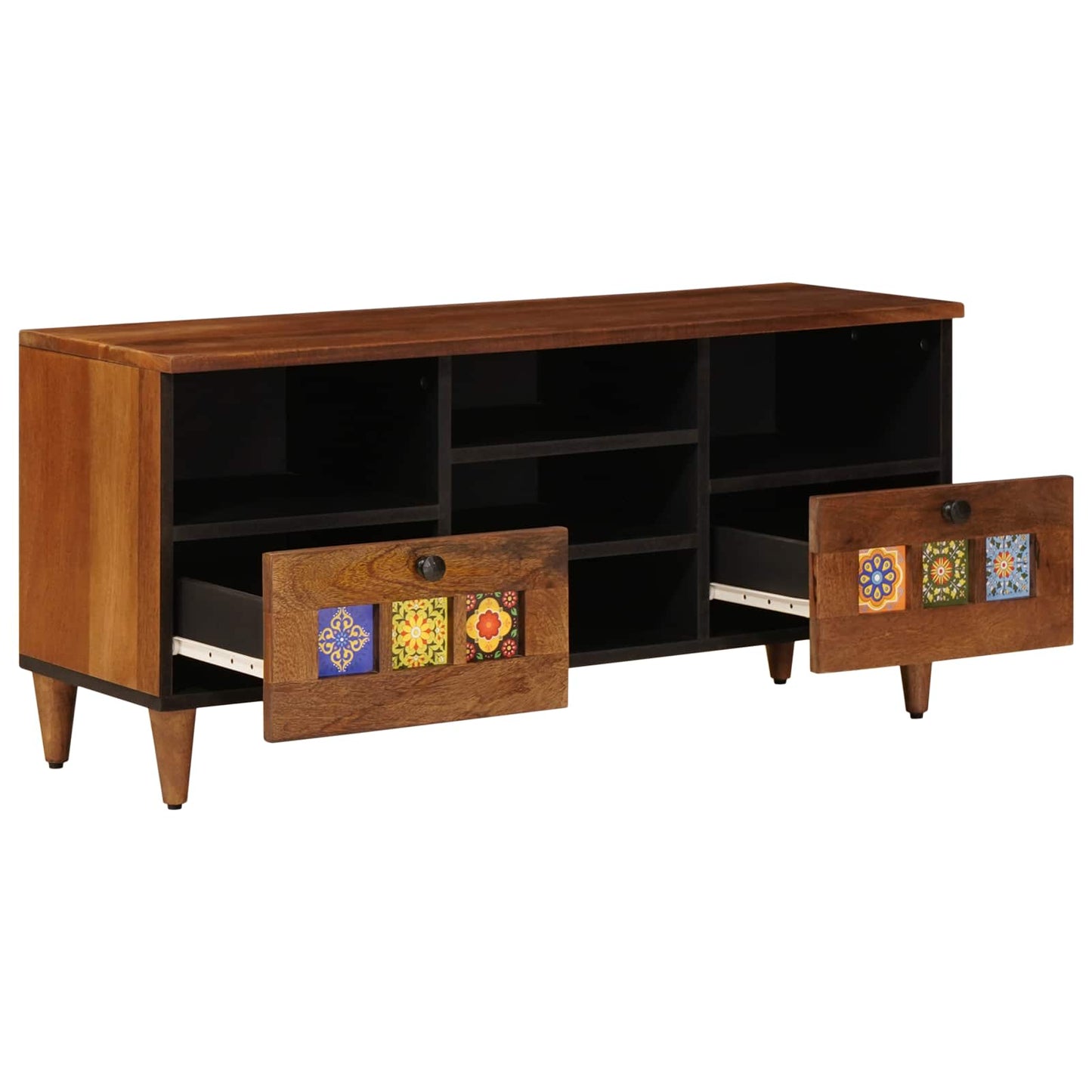 Mobile TV Noce 100 x 33 x 46 cm Legno di mango massello