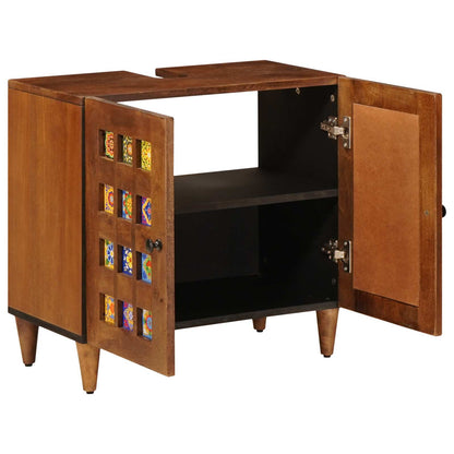 Armadio per Lavabo da Bagno con porta Noce 62 x 33 x 58 cm