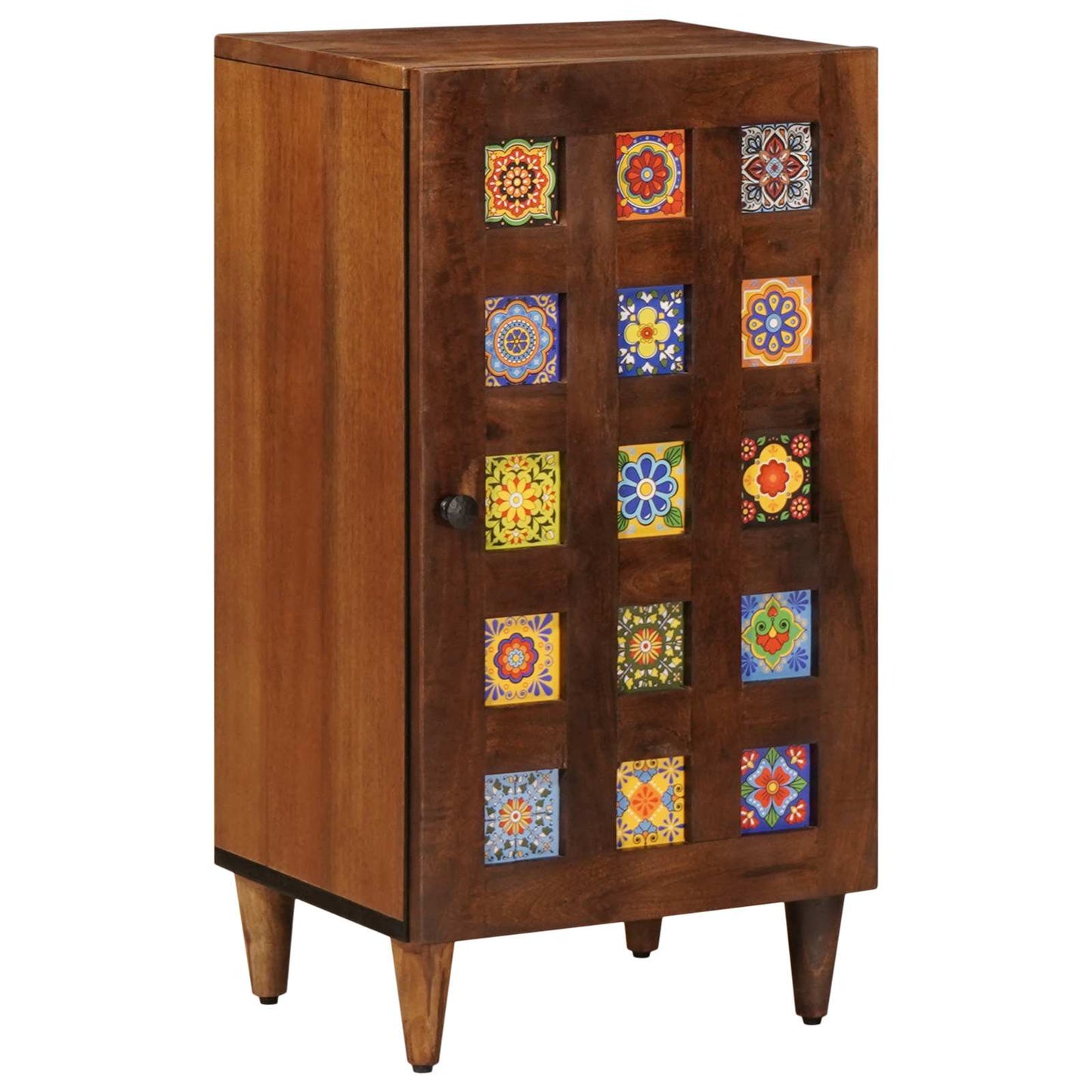 Credenza con porta Noce 40 x 33 x 75 cm Legno di mango massello