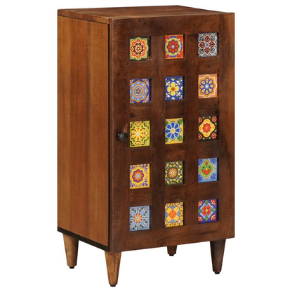 Credenza con porta Noce 40 x 33 x 75 cm Legno di mango massello