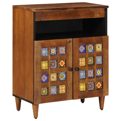 Credenza con porta Noce 60 x 33 x 75 cm Legno di mango massello