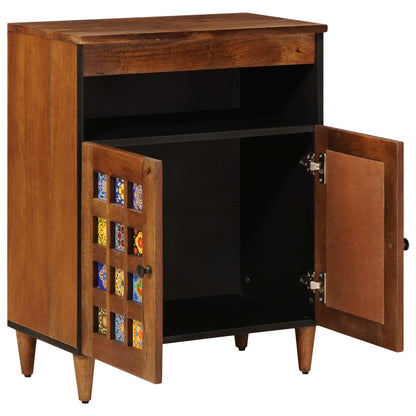Credenza con porta Noce 60 x 33 x 75 cm Legno di mango massello