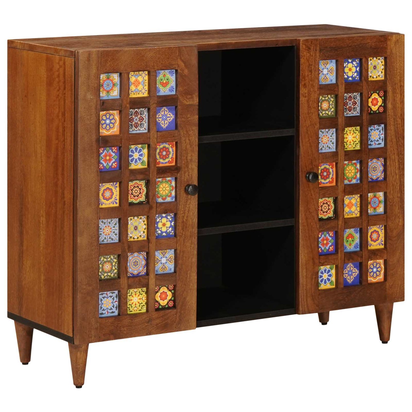 Credenza Noce 90 x 33,5 x 75 cm Legno di mango massello
