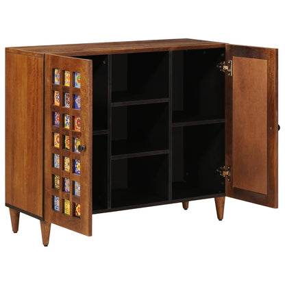 Credenza Noce 90 x 33,5 x 75 cm Legno di mango massello