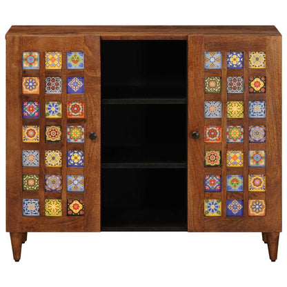 Credenza Noce 90 x 33,5 x 75 cm Legno di mango massello