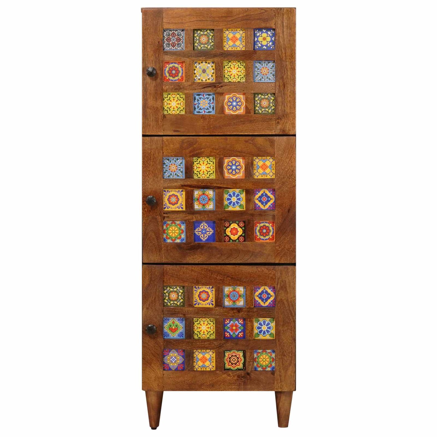 Credenza Noce 40 x 33 x 110 cm Legno di mango massello