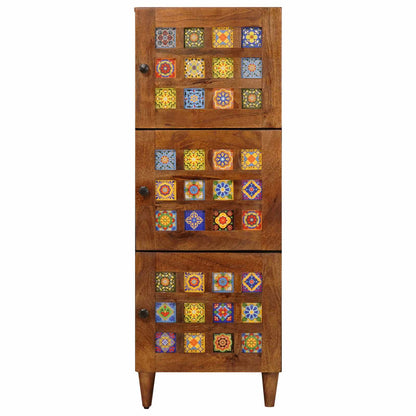 Credenza Noce 40 x 33 x 110 cm Legno di mango massello