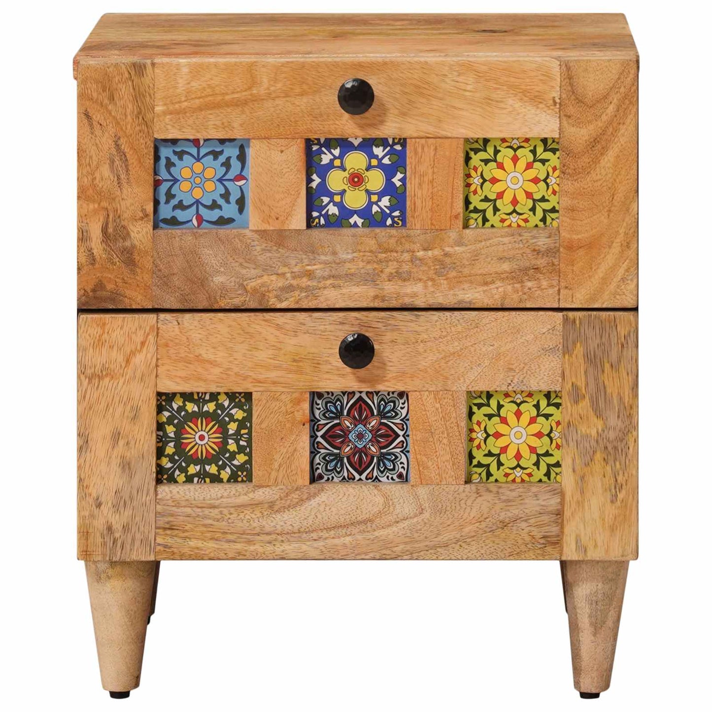 Armadio da Notte con cassetto 2 pcs Naturale 40 x 33,5 x 46 cm