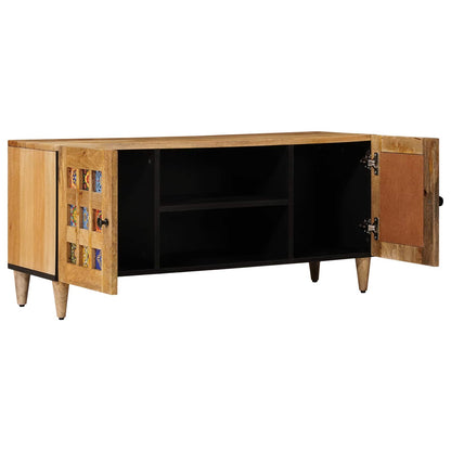 Mobile TV Naturale 105 x 33,5 x 46 cm Legno di mango massello