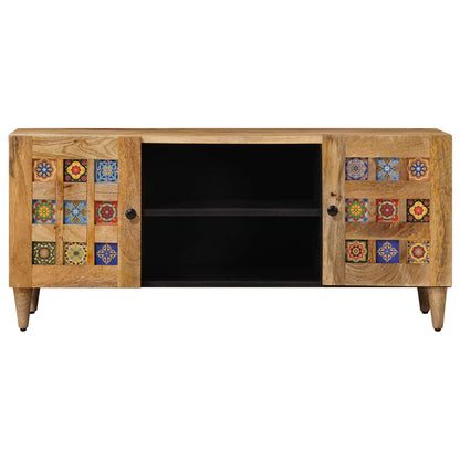 Mobile TV Naturale 105 x 33,5 x 46 cm Legno di mango massello