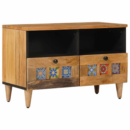 Mobile TV Naturale 70 x 33 x 46 cm Legno di mango massello
