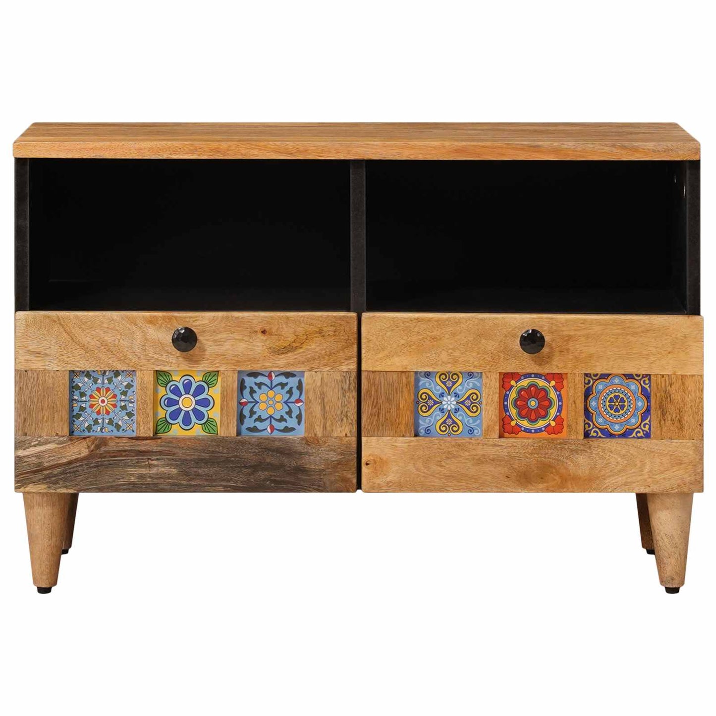 Mobile TV Naturale 70 x 33 x 46 cm Legno di mango massello