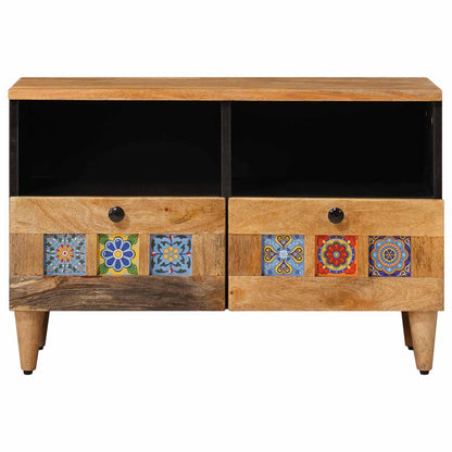 Mobile TV Naturale 70 x 33 x 46 cm Legno di mango massello