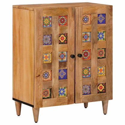 Credenza Naturale 60 x 33,5 x 75 cm Legno di mango massello