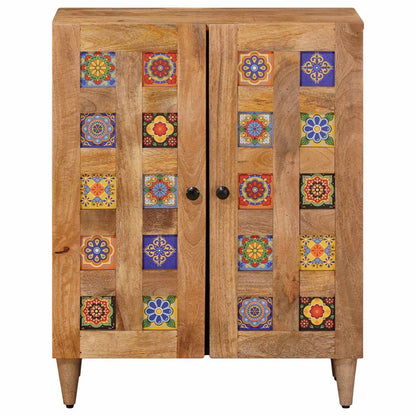 Credenza Naturale 60 x 33,5 x 75 cm Legno di mango massello