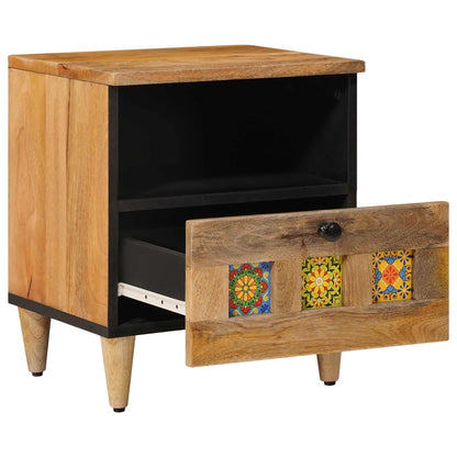 Armadio da Notte con cassetto 2 pcs Naturale 40 x 33 x 46 cm