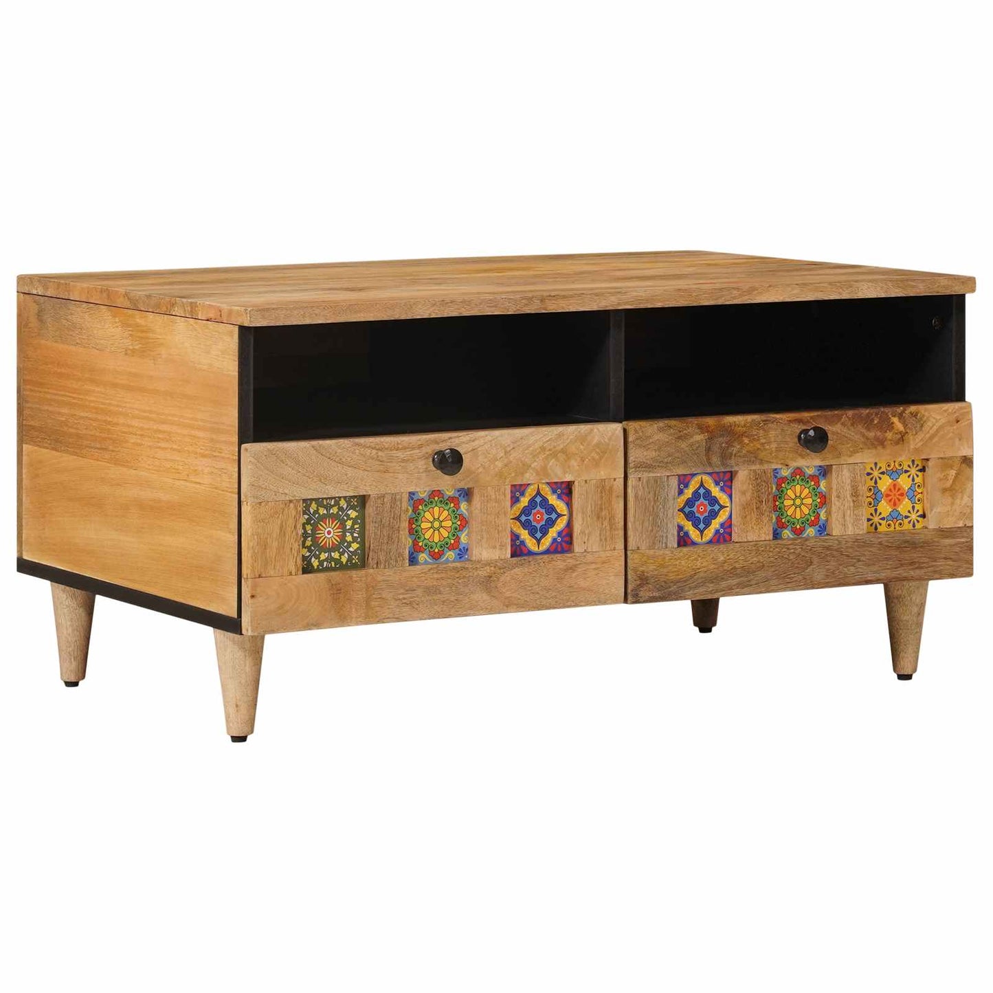 Tavolino da salotto con cassetto Naturale 80 x 54 x 40 cm
