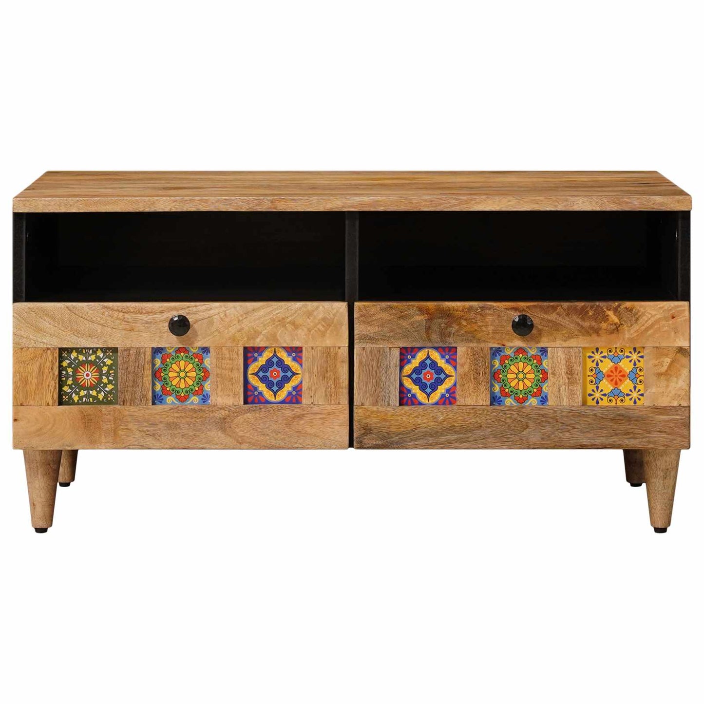 Tavolino da salotto con cassetto Naturale 80 x 54 x 40 cm