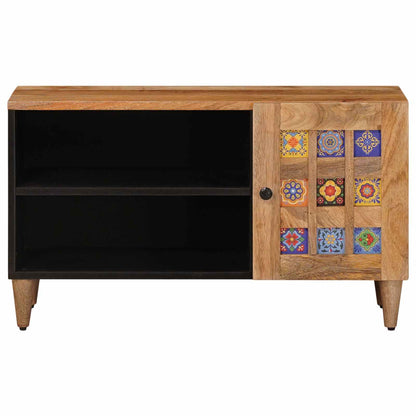 Mobile TV Naturale 80 x 31,5 x 46 cm Legno di mango massello