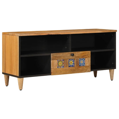 Mobile TV Naturale 100 x 33,5 x 46 cm Legno di mango massello