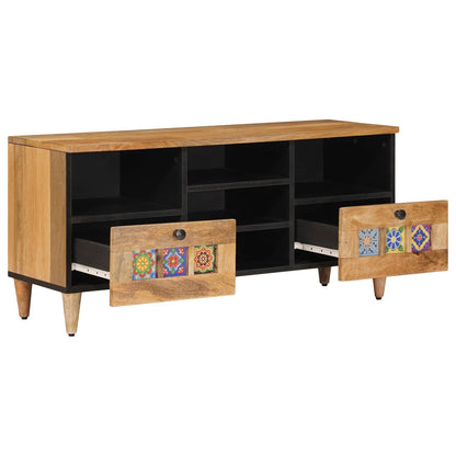 Mobile TV Naturale 100 x 33,5 x 46 cm Legno di mango massello