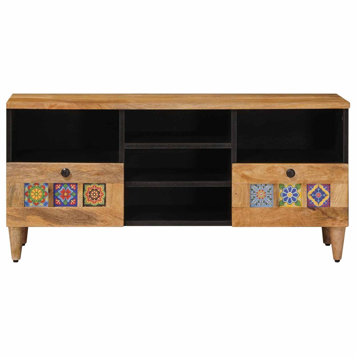 Mobile TV Naturale 100 x 33,5 x 46 cm Legno di mango massello