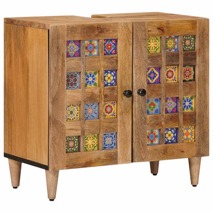 Armadio per Lavabo da Bagno con porta Naturale 62 x 33 x 58 cm