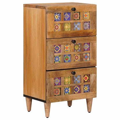 Credenza Naturale 40 x 33,5 x 75 cm Legno di mango massello