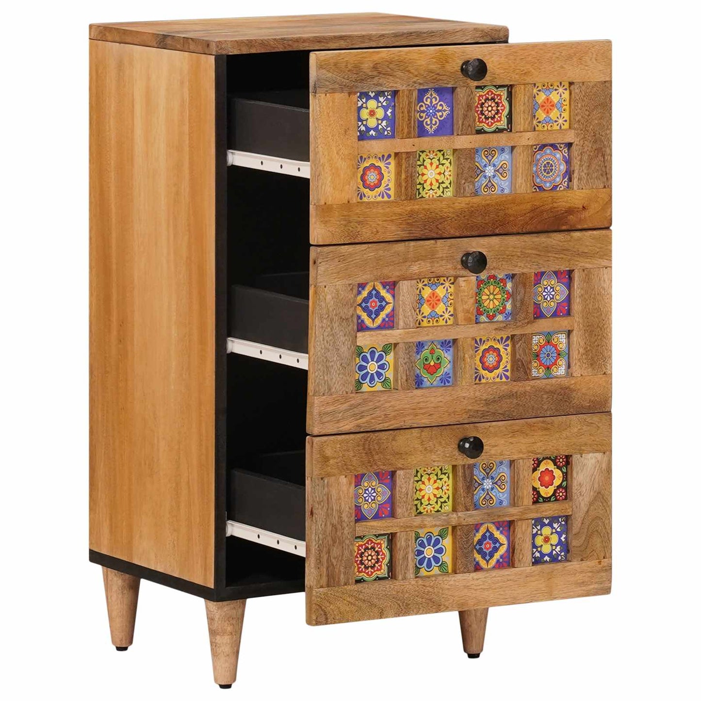 Credenza Naturale 40 x 33,5 x 75 cm Legno di mango massello