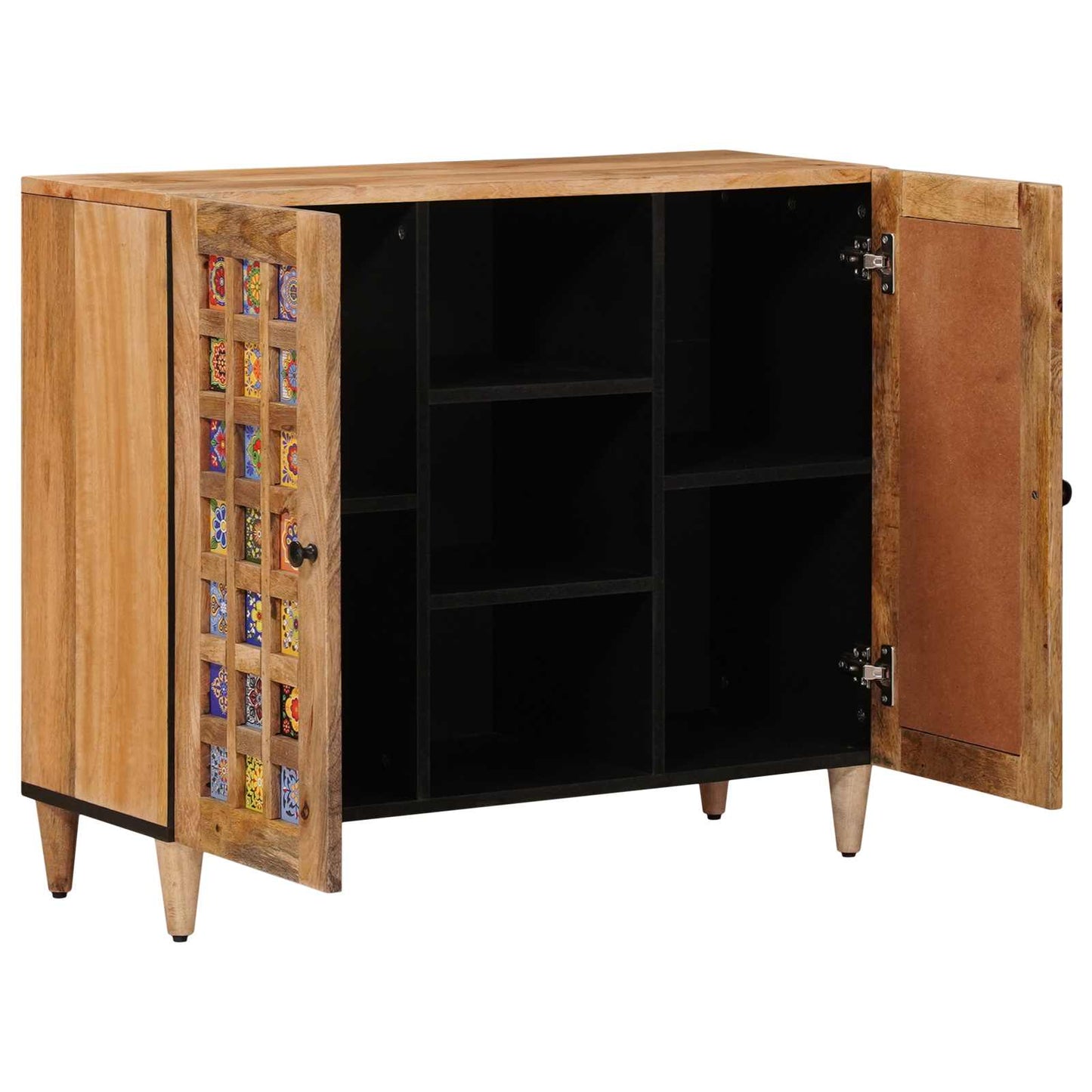 Credenza Naturale 90 x 33,5 x 75 cm Legno di mango massello