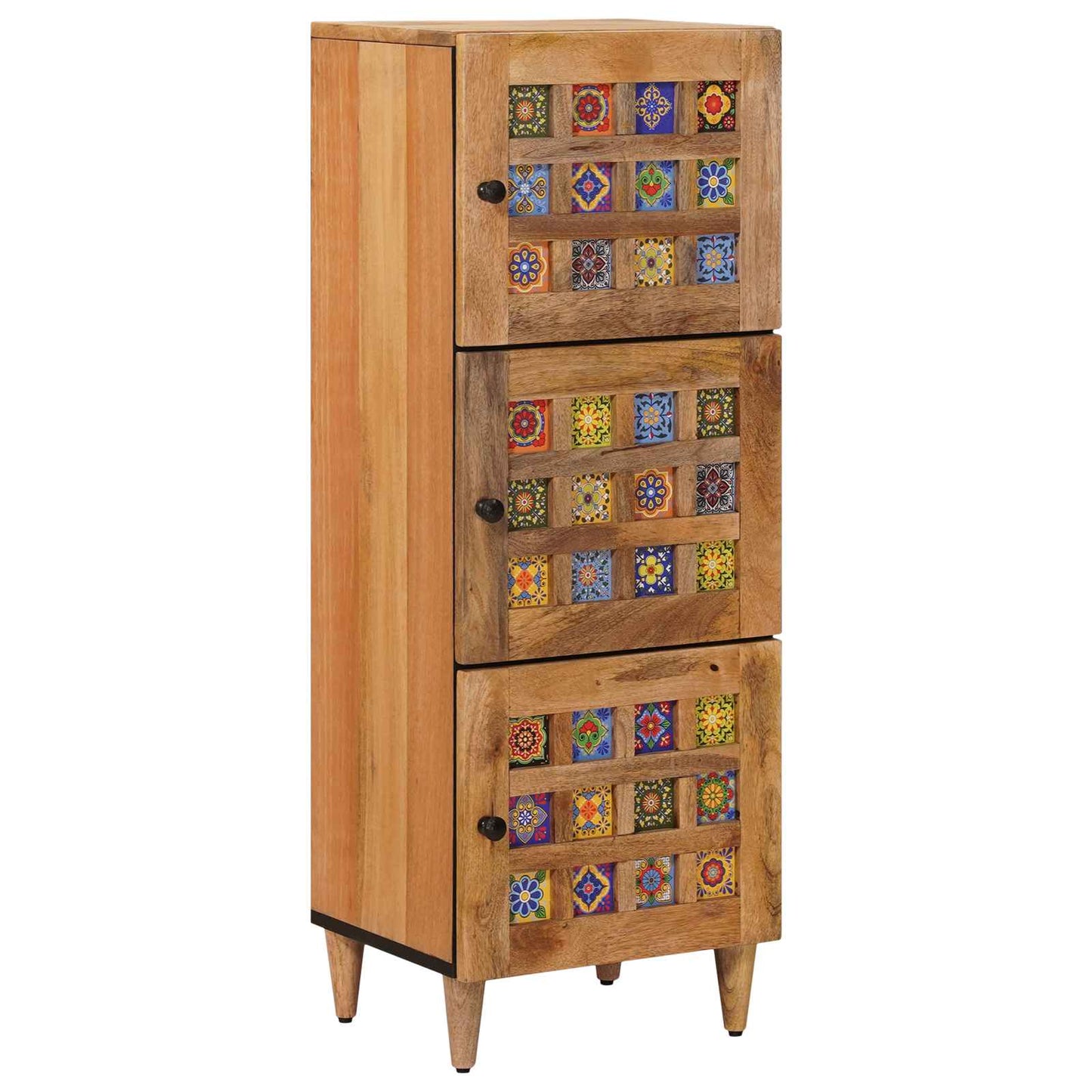 Credenza Naturale 40 x 33 x 110 cm Legno di mango massello