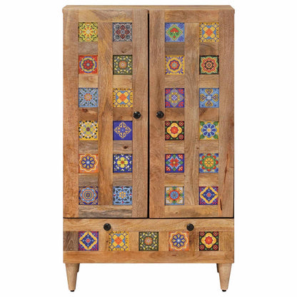 Credenza Naturale 60 x 33,5 x 100 cm Legno di mango massello