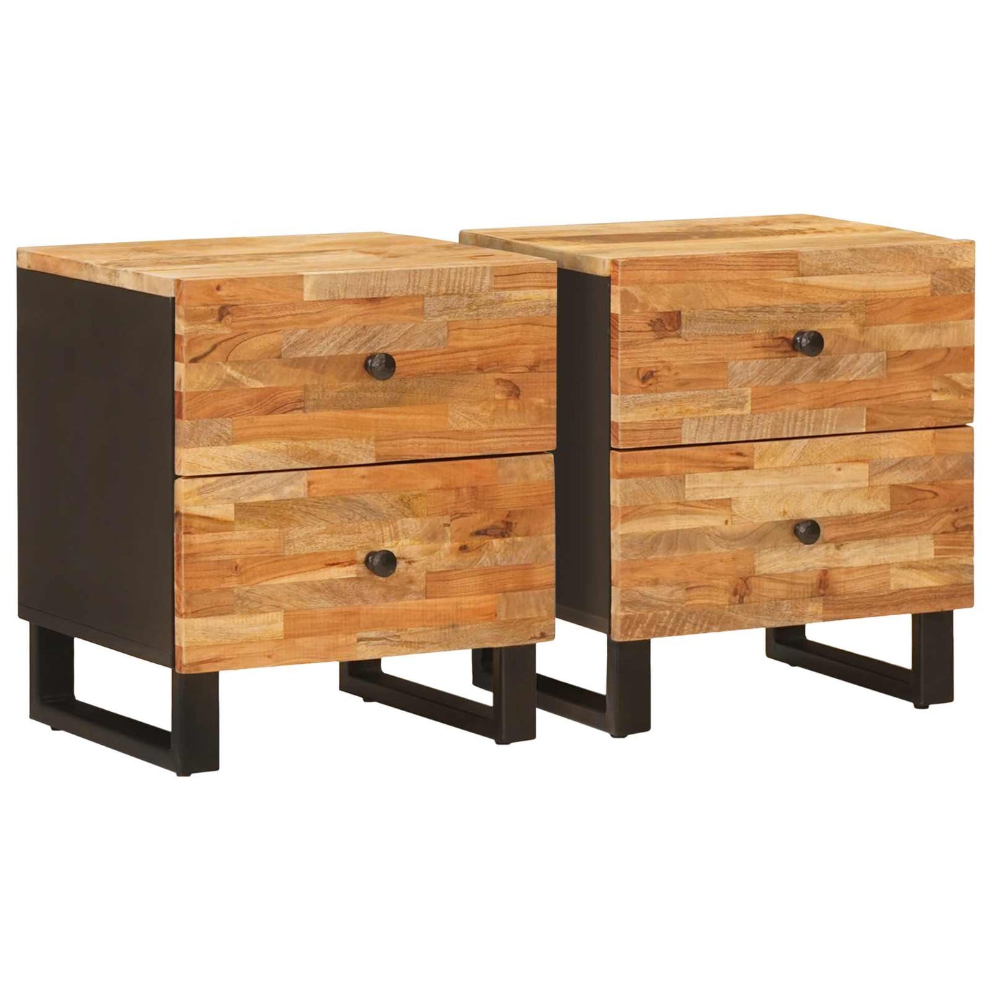 Armadio da Notte con cassetto 2 pcs Marrone 40 x 33 x 46 cm