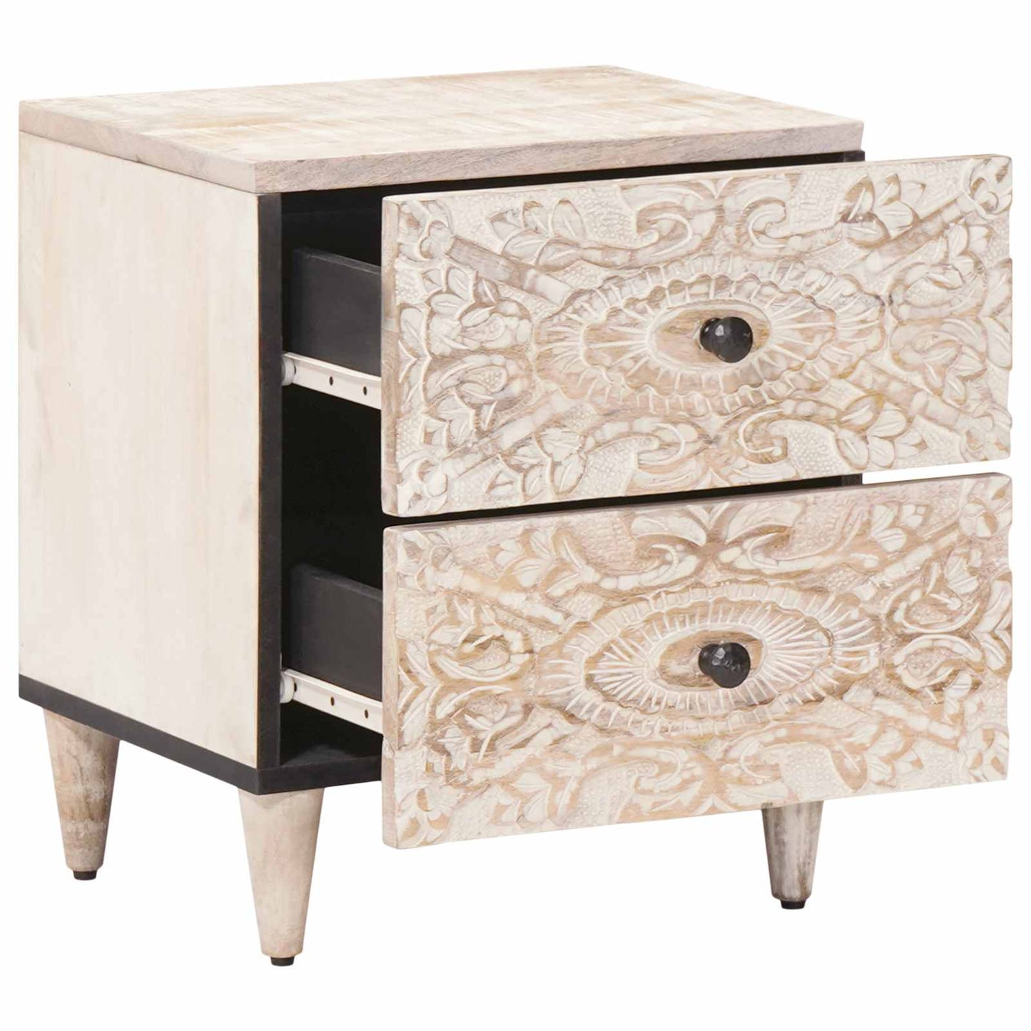Armadio da Notte con cassetto Bianco 40 x 33,5 x 46 cm