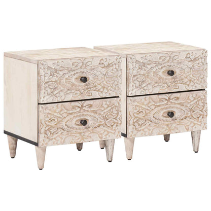 Armadio da Notte con cassetto 2 pcs Bianco 40 x 33,5 x 46 cm