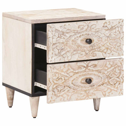 Armadio da Notte con cassetto 2 pcs Bianco 40 x 33,5 x 46 cm