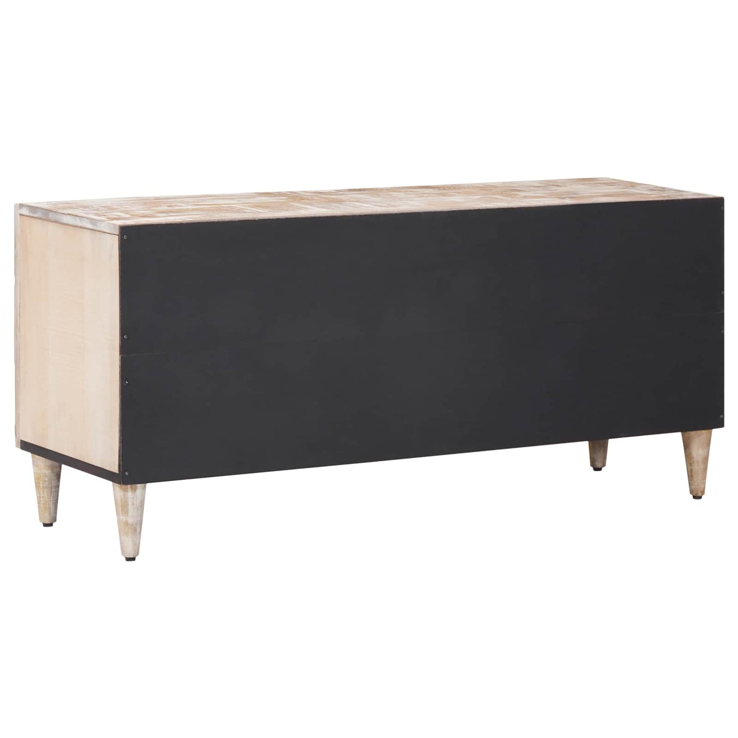 Mobile TV Bianco 105 x 33,5 x 46 cm Legno di mango massello