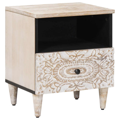 Mobiletto da Letto con cassetto Bianco 40 x 33 x 46 cm