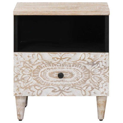 Mobiletto da Letto con cassetto Bianco 40 x 33 x 46 cm