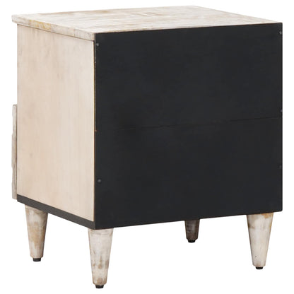 Mobiletto da Letto con cassetto 2 pcs Bianco 40 x 33 x 46 cm