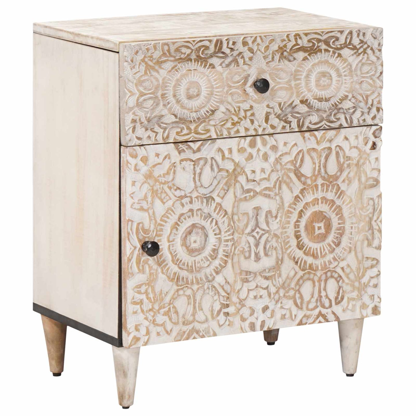 Mobiletto da Letto con cassetto Bianco 50 x 33 x 60 cm