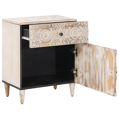 Mobiletto da Letto con cassetto Bianco 50 x 33 x 60 cm